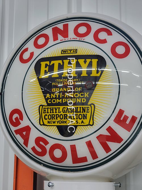 Conoco Gasoline w/ethyl Logo 13.5" Globe Lenses