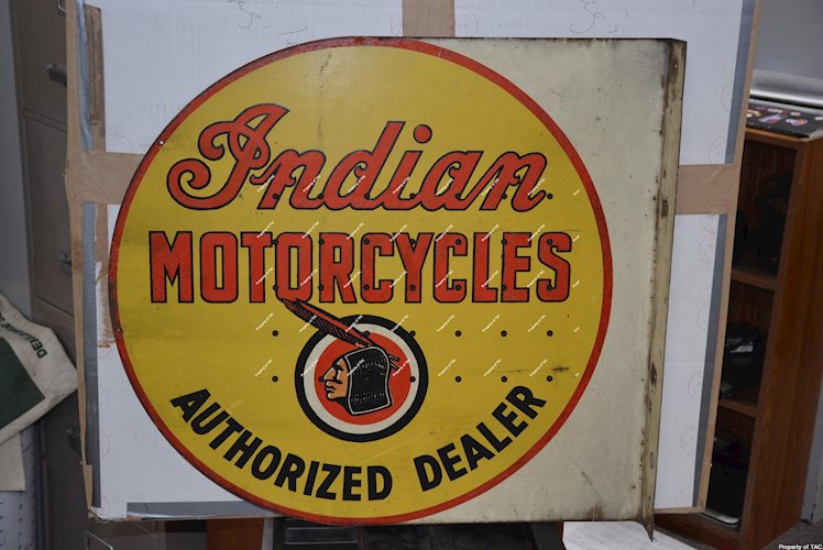 Indian Motorcycle Authorized Dealer w/logo metal sign