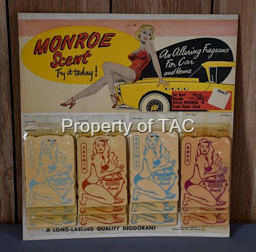 Monroe Scent w/lady & Car Cardboard Sign