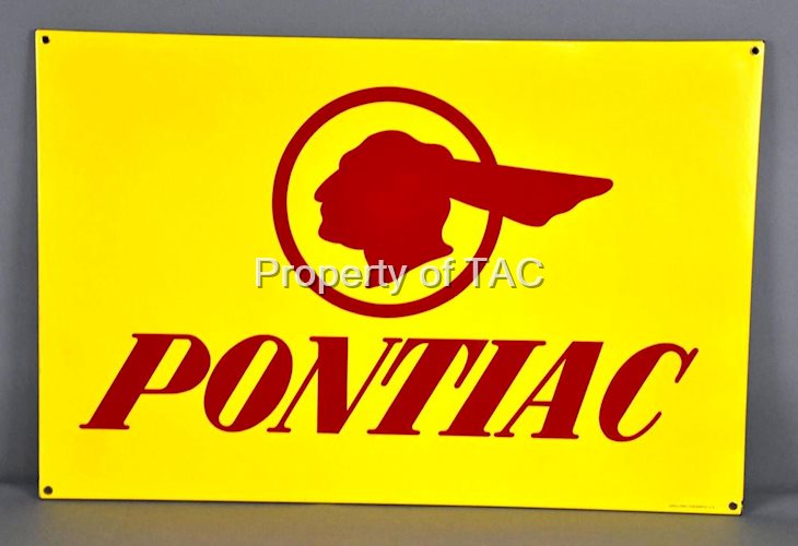 Pontiac w/Full Feather Logo Porcelain Sign