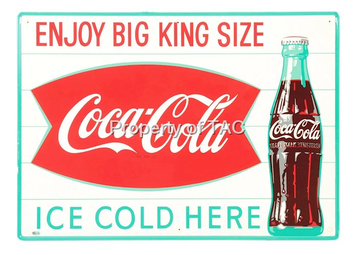 Coca-Cola "Enjoy Big King Size" fishtail logo w/bottle