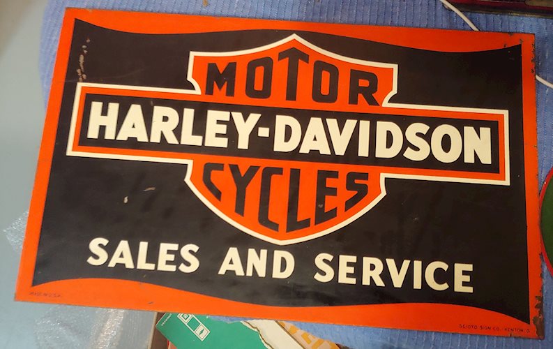 Harley-Davidson Motorcycles Sales & Service Metal Sign