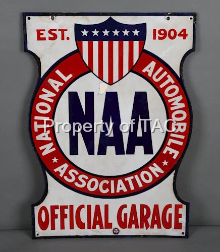 NAA National Automobile Association "Official Garage" Porcelain Sign