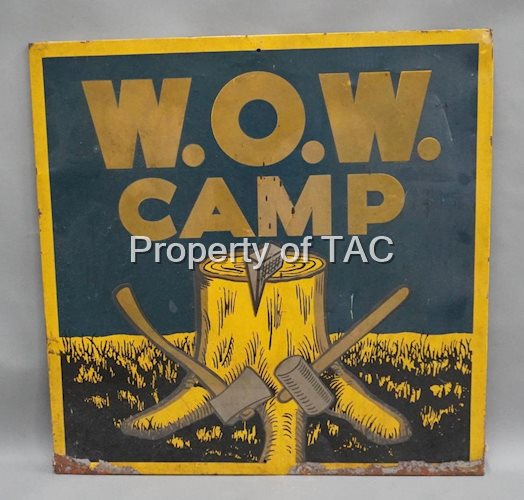 W.O.W. Camp w/Image Metal Sign