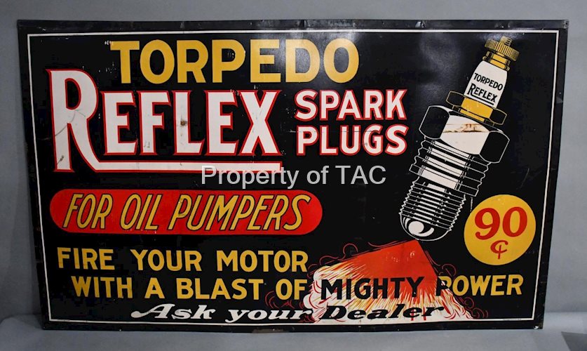 Reflex Torpedo Spark Plugs w/Great Graphics Kemper-Thomson Sign