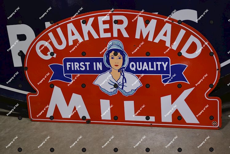Quaker Maid Milk w/Logo Porcelain Sign