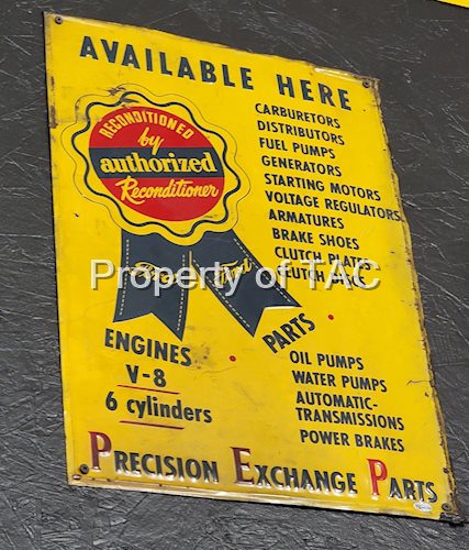 Ford Reconditioned by Authorized Reconditioner Engine & Parts Metal Sign