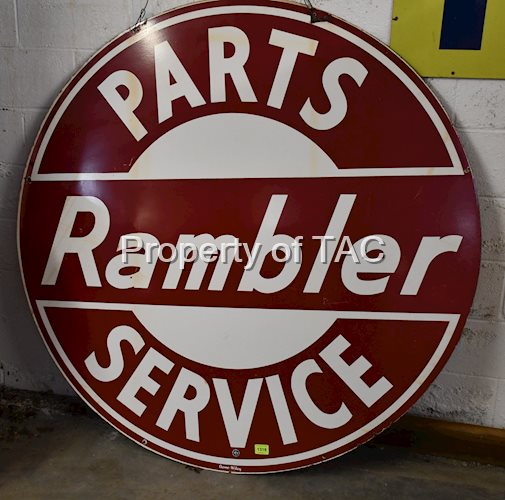RAMBLER PARTS SERVICE DOUBLE-SIDED PORCELAIN SIGN