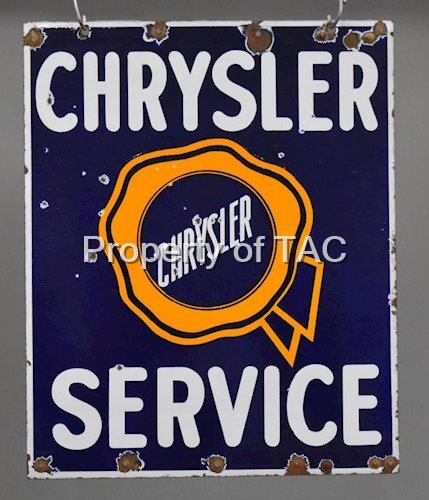 Hard to Find Chrysler Service w/Logo Porcelain Sign