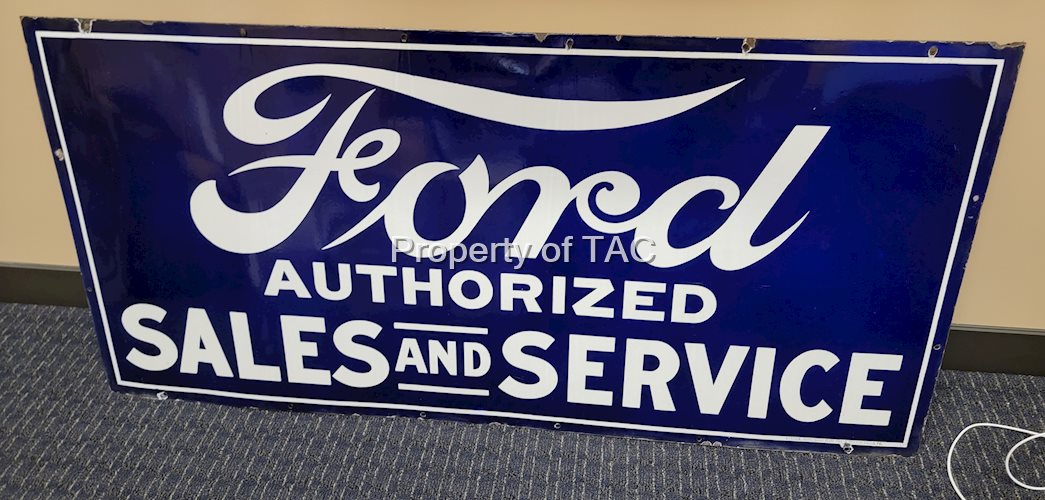 Ford Authorized Sales & Service Porcelain Sign