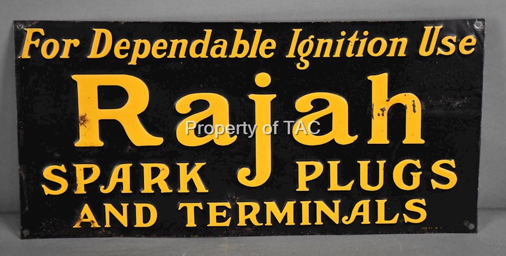 Rajah Spark Plugs and Terminals Metal Sign