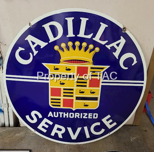Cadillac Authorized Service DSP Porcelain Sign