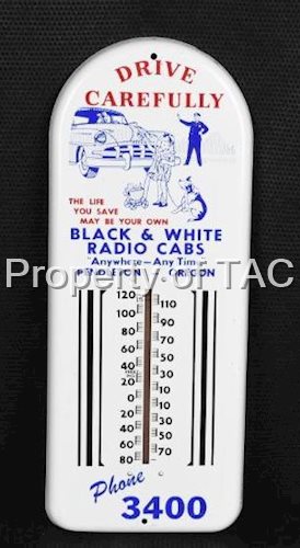 Black & White Cabs "Pendleton Oregon" Metal Thermometer