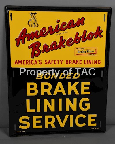American Brakeblok w/Logo Bonded Brake Lining Service Metal Sign