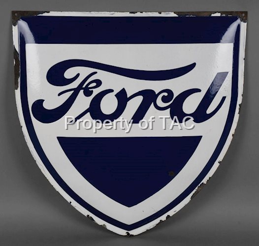 Ford Dealership Convex Shield Porcelain Sign