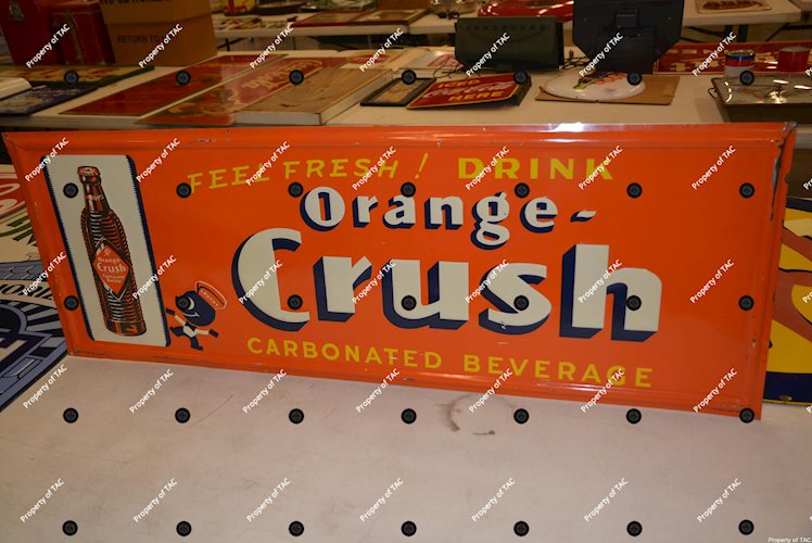 Feel Fresh! Drink Orange Crush w/Crushy & bottle metal sign