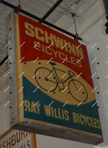 Schwinn Bicycles Ray Willis Bicycles" plastic lighted sign"