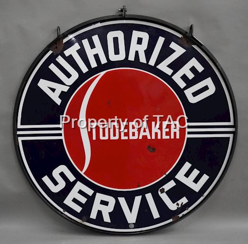 Studebaker Lazy S Logo Authorized Service Porcelain Sign