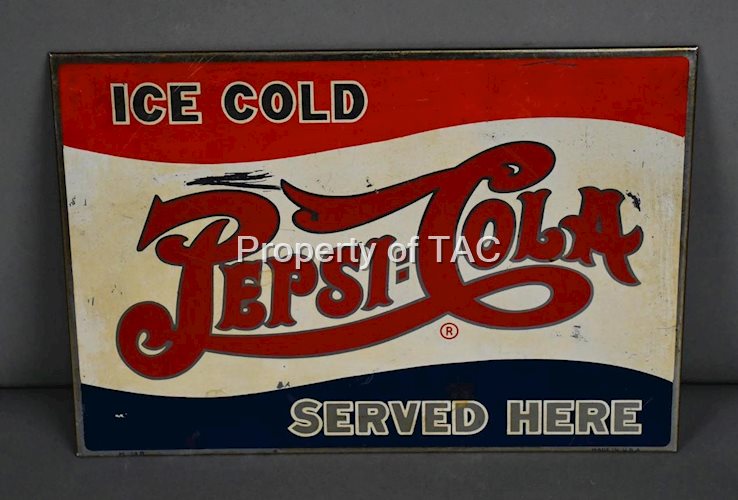 Pepsi-Cola Served Here Metal Easel Back Sign