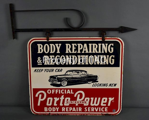 Official Porto Power Body Repairing & Reconditioning w/Car Metal Sign