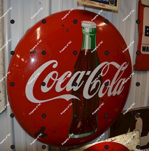 Coca-Cola Porcelain button w/bottle logo