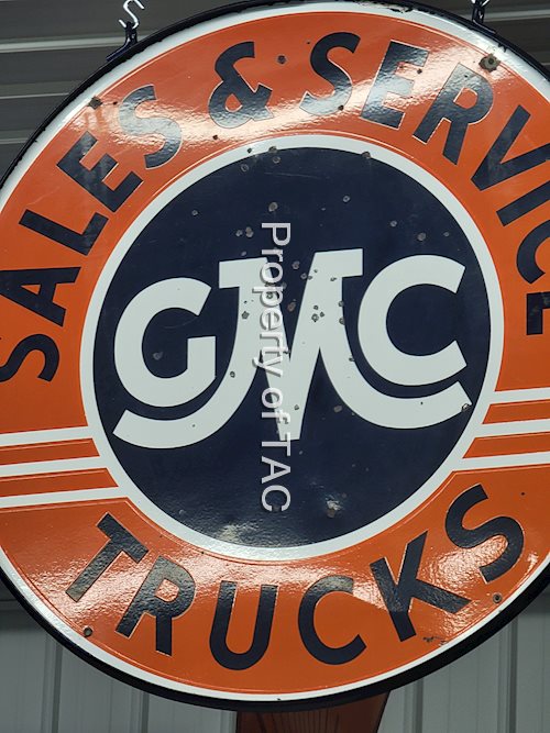 GMC Trucks Sales & Service Porcelain Sign