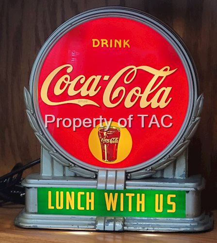 Coca Cola Lunch w/ Us Counter Top Light Up Display Sign