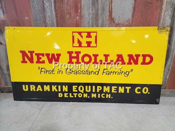 New Holland "First in Grassland  Farming" Metal Sign