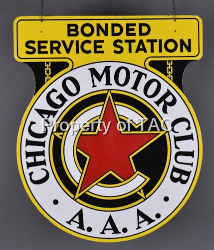 Chicago Motor Club A.A.A. Bonded Service Station Porcelain