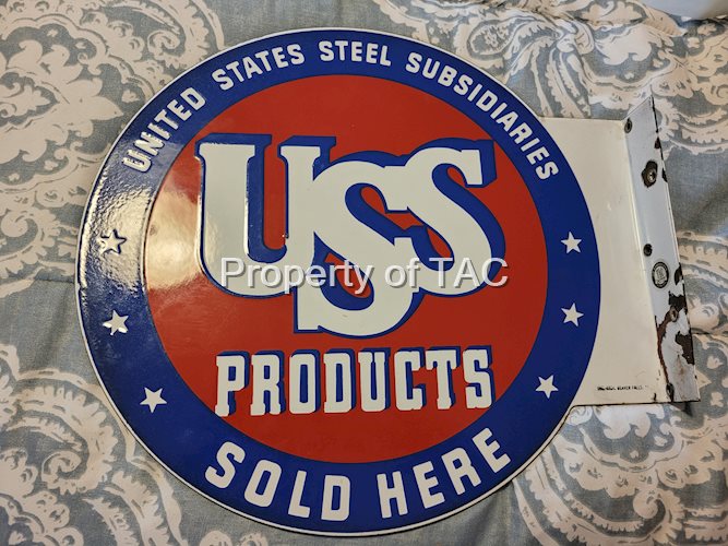 USS Products Sold Here Porcelain Flange Sign