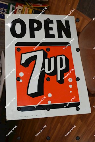 Open 7up Metal Sign,