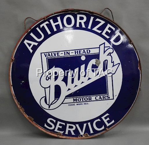 Buick Valve in Head Motor Car Authorized Service Porcelain Sign