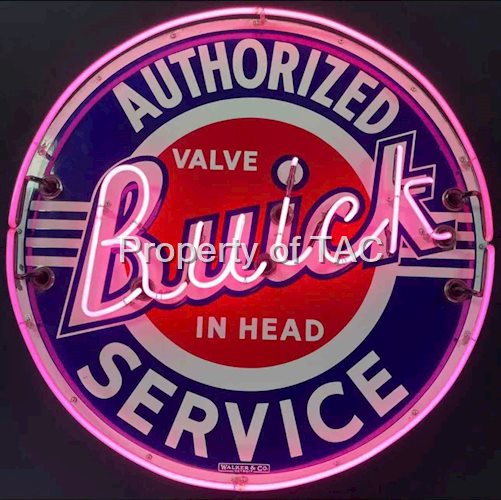 Buick Valve-in-Head Authorized Service Porcelain Neon Sign (small B)