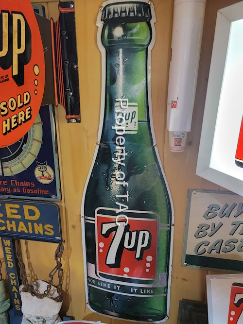 7up Bottle-Shaped Metal Sign