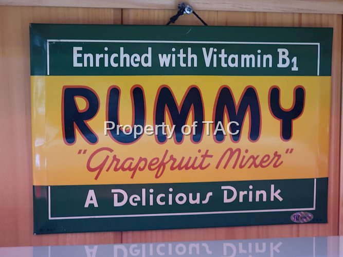 Rummy "Grapefruit Mixer" Celluloid Sign