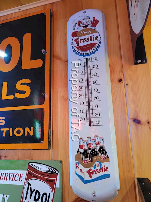 Frostie Root Beer w/Logo Metal Thermometer