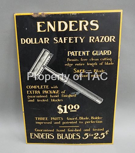 Enders Dollar Safety Razor w/Image Metal Sign