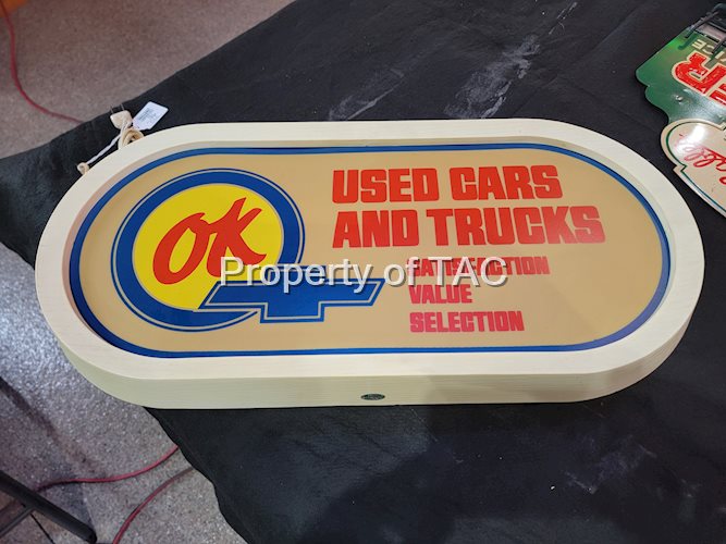 OK Used Cars and Trucks Molded Plastic Lighted Sign