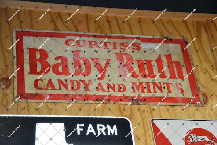 Curtiss Baby Ruth Candy and Mints sign