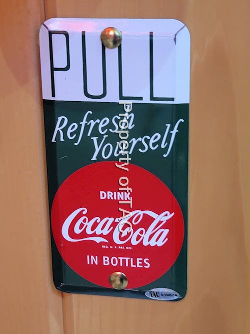 Refresh Yourself Coca-Cola Metal Door Pull Sign
