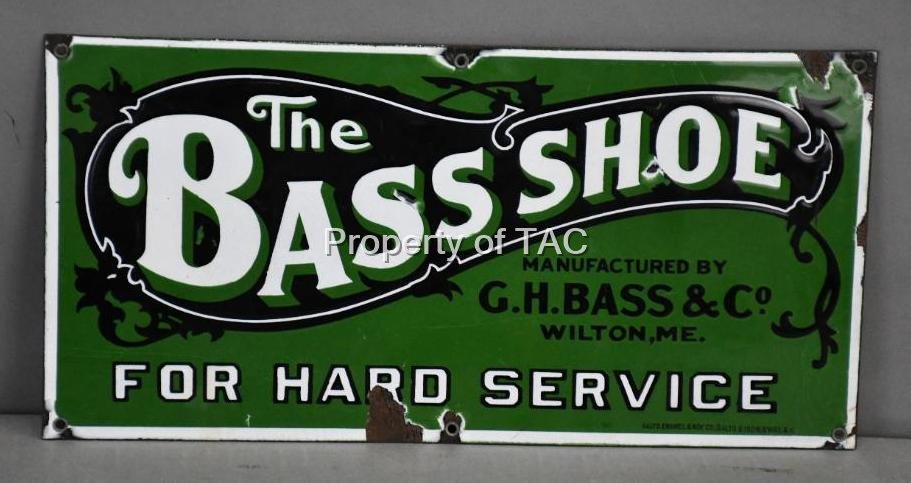 The Bass Shoe "For Hard Service" Porcelain Sign