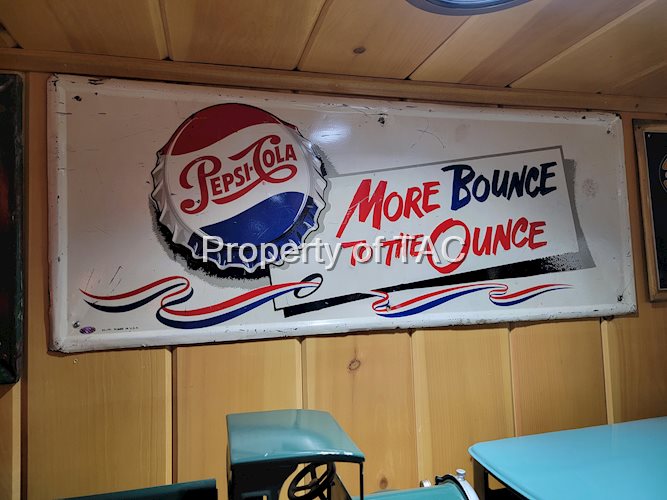 Pepsi-Cola "More Bounce to the Ounce" Metal Sign