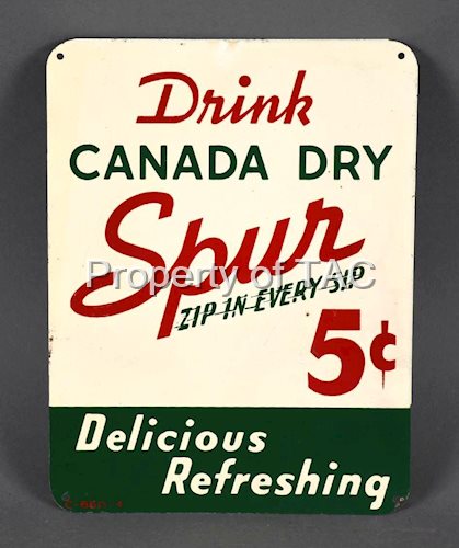 Drink Canada Spur 5Â¢ Metal Door Push Sign