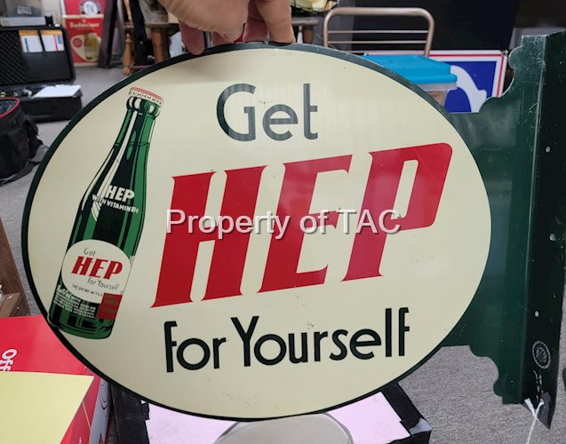 Get Hep For Yourself w/Bottle Metal Flange Sign