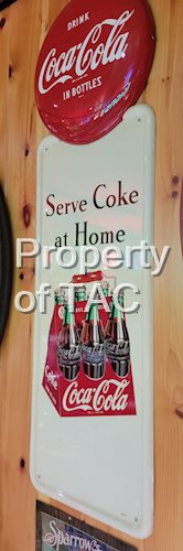 Drink Coca-Cola "Serve Coke at Home" w/Six Pack Metal Pilstar Sign