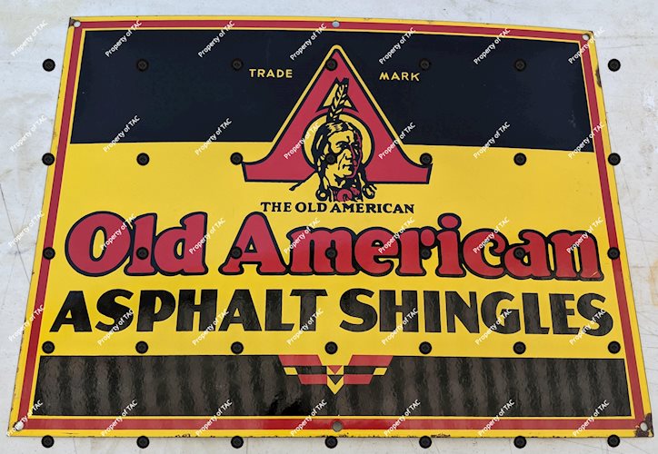 Old American Asphault Shingles Porcelain Sign