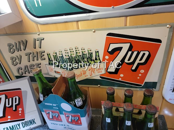 7up "Buy it by the case" w/Image Metal Sign
