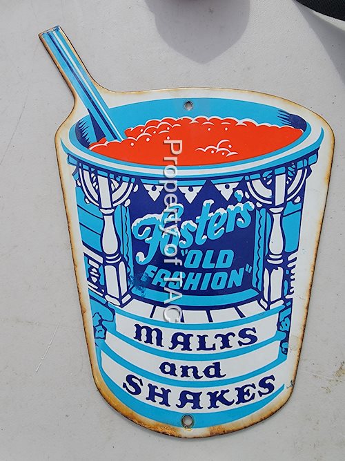 Foster "old fashion" Malts & Shakes Porcelain Sign