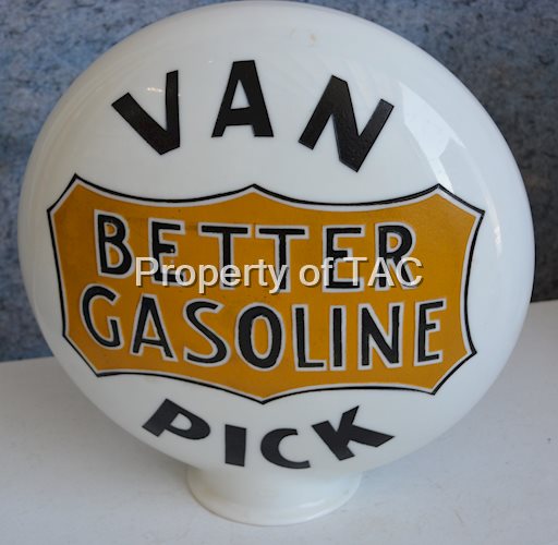 Van Pick "Better Gasoline" OPE Milk Glass Globe Body