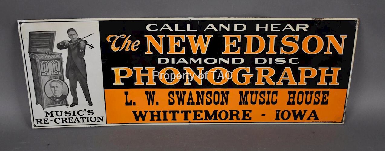 The Edison Phonograph Metal Sign